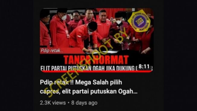 CEK FAKTA: Megawati Salah Pilih Capres, PDIP Retak