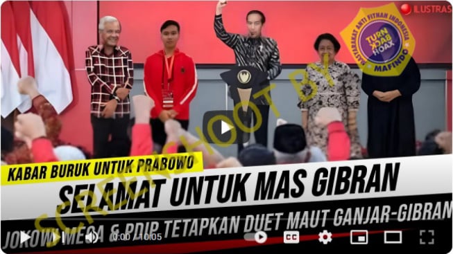 Jokowi dan Megawati Tetapkan Duet Ganjar-Gibran untuk 2024, Benarkah?