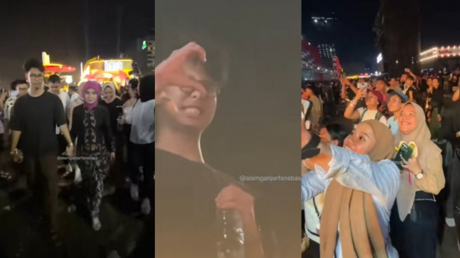Momen Alam Ganjar Salting Dikerubungi Para Wanita Saat Nonton Sheila On 7 di Pestapora