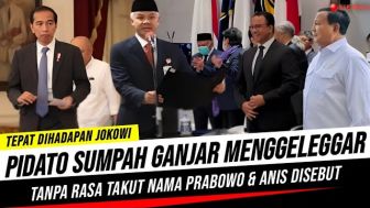 CEK FAKTA: Ganjar Pranowo Menggebu-gebu Pidato, Nama Anies dan Prabowo Disindir-sindir