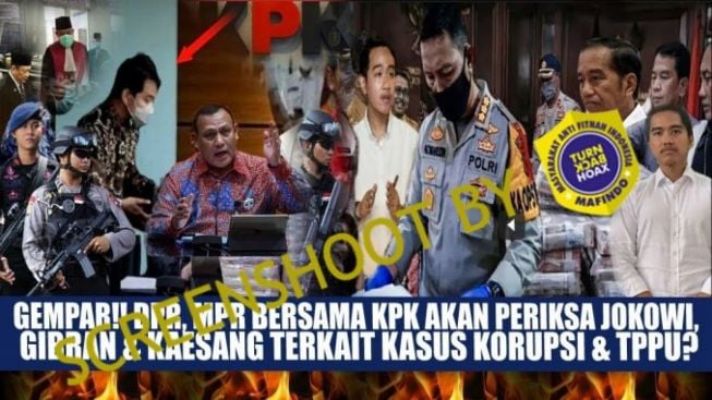 CEK FAKTA: DPR, MPR, dan KPK Akan Periksa Jokowi, Gibran, dan Kaesang Terkait Kasus Korupsi dan TPPU