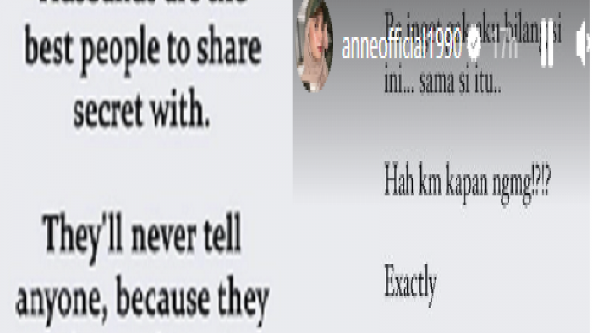 unggahan instastory Putri Anne [Instagram @anneofficial1990]