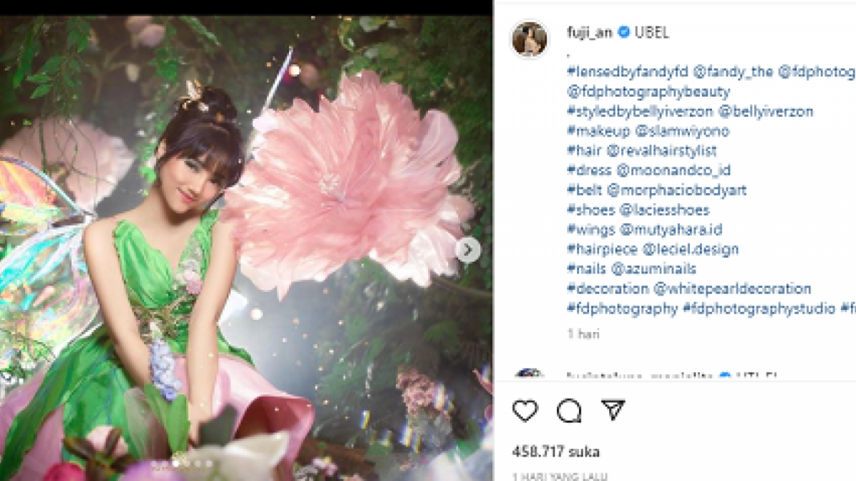 Fuji posting foto dandan ala Tinker Bell [Instagram @fuji_an]