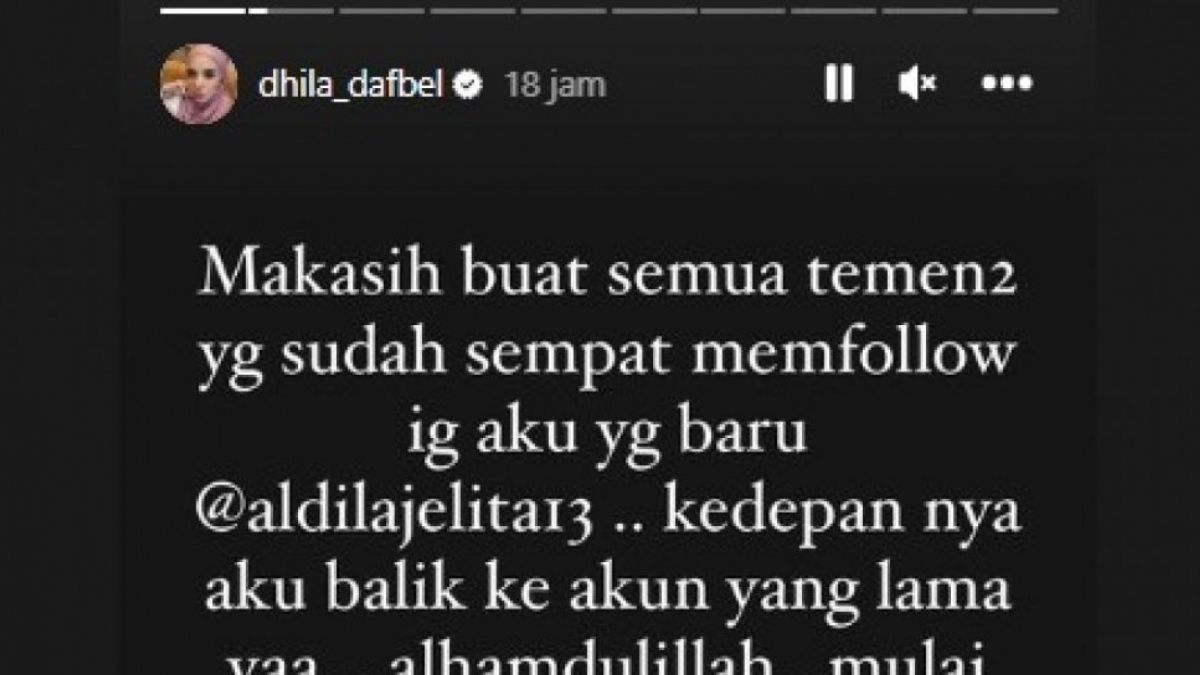Unggahan Aldila Jelita (Instagram)