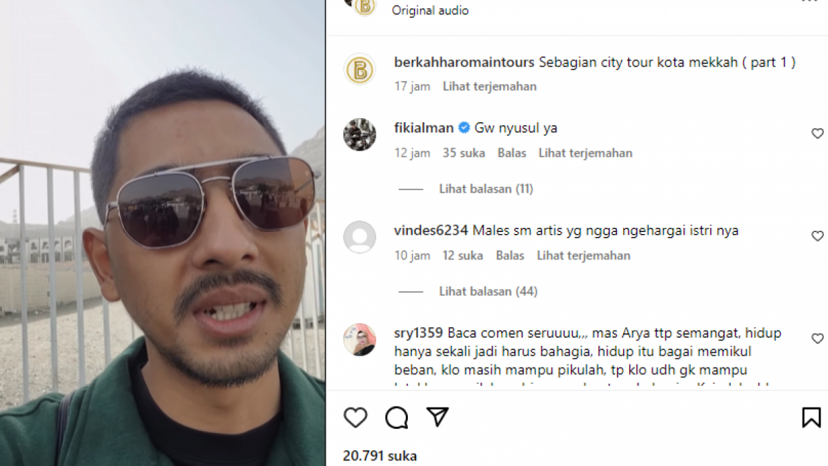 Video momen hari ketiga Arya Saloka menjalankan ibadah umrah di Tanah Suci Mekkah [Instagram @arya.saloka]