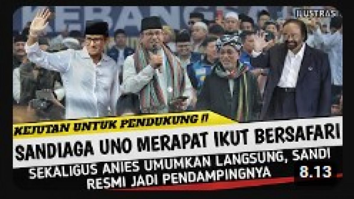 Unggahan video hoaks yang menyatakan Sandiaga Uno resmi menjadi calon wakil presiden Anies Baswedan.  (YouTube)