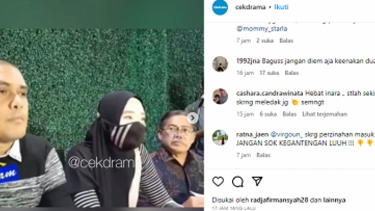 Unggahan instagram @cekdrama terkait Inara Rusli Laporkan Virgoun ke Polda Metro Jaya atas dugaan perzinaan