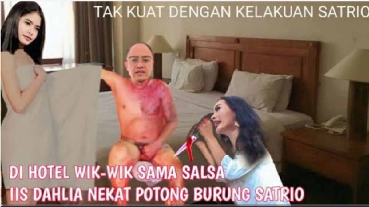 Thumbnail video yang menarasikan seolah Iis Dahlia tega memotong alat kelamin suaminya, Satrio Dewandono karena ketahuan selingkuh dengan putri sambung. [YouTube]