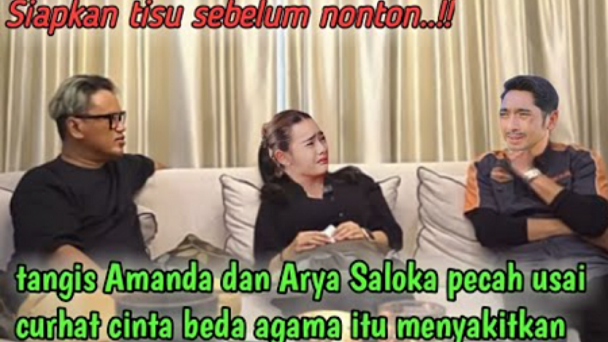 Thumbnail video yang mengklaim Amanda Manopo dan Arya Saloka menangis saat curhat soal cinta beda agama. [YouTube ZML ENTERTAINMENT]