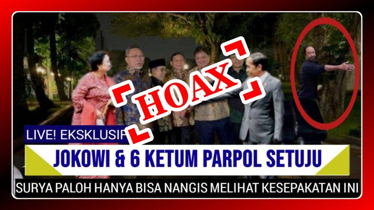 Thumbnail Video YouTube yang menyebut Surya Paloh nangis Jokowi dukung Ganjar