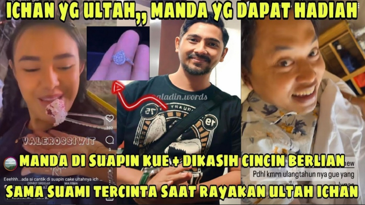 Thumbnail video menarasikan seolah Amanda Manopo diberi cincin hingga disuapi kue oleh Arya Saloka. [YouTube]