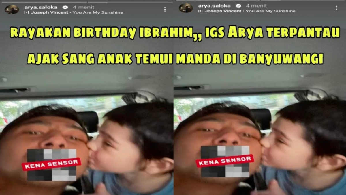 Thumbnail video menarasikan seolah Arya Saloka mengajak putranya bertemu Amanda Manopo. [YouTube]
