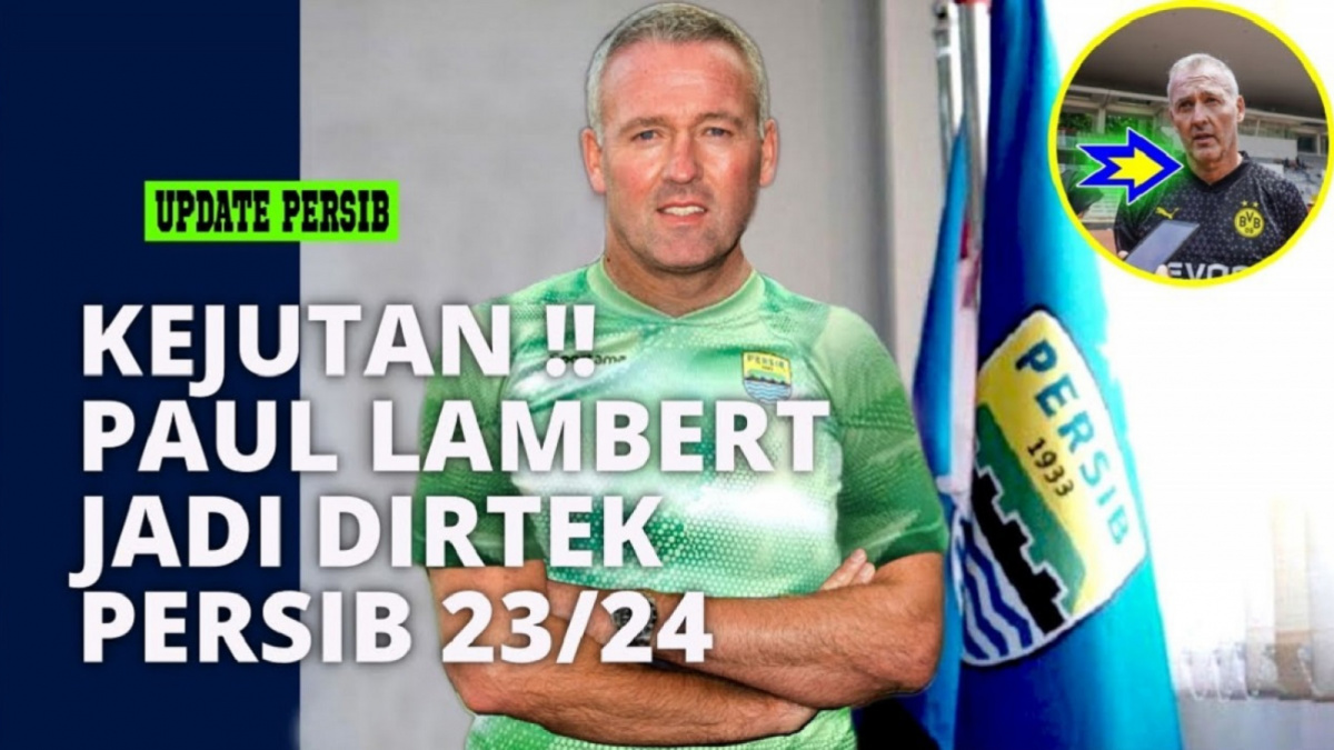 Thumbnail video menarasikan seolah mantan pelatih Ipswich Town Paul Lambert gabung Persib. [YouTube]