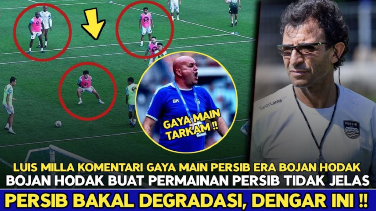 Thumbnail video menarasikan seolah Luis Milla sebut gaya permainan Persib di bawah asuhan Bojan Hodak bak main tarkam. [YouTube]