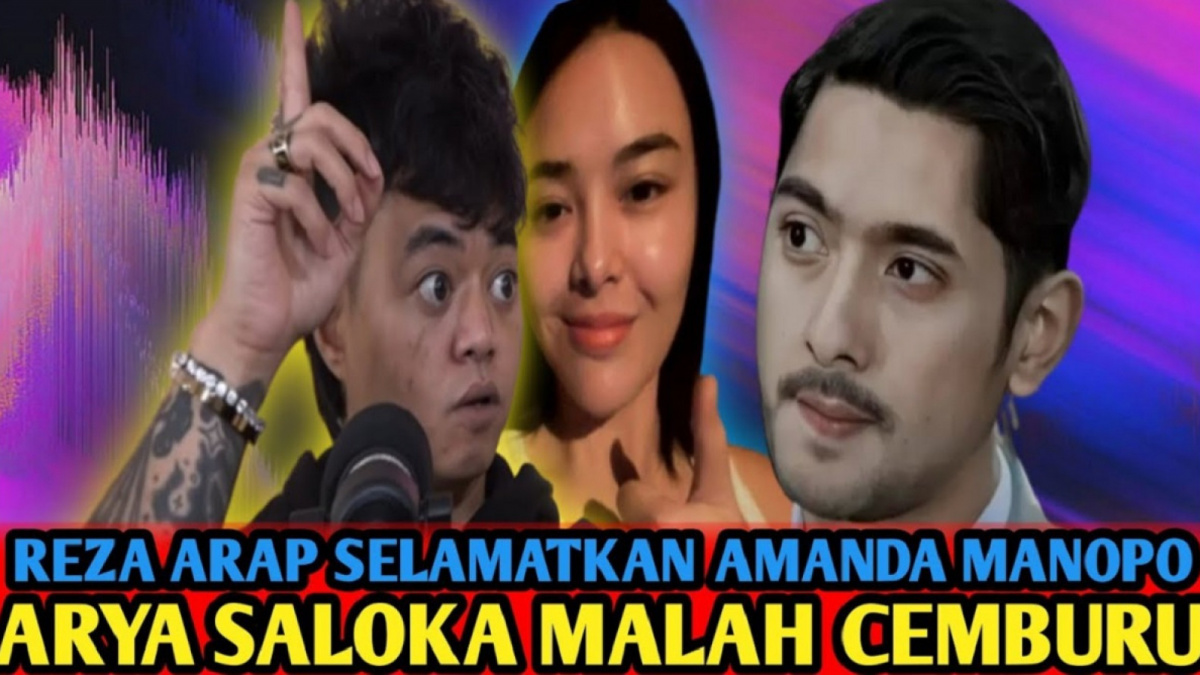 Thumbnail video hoaks menarasikan seolah Arya Saloka cemburu lihat Amanda Manopo ditolong Reza Arap. [YouTube]