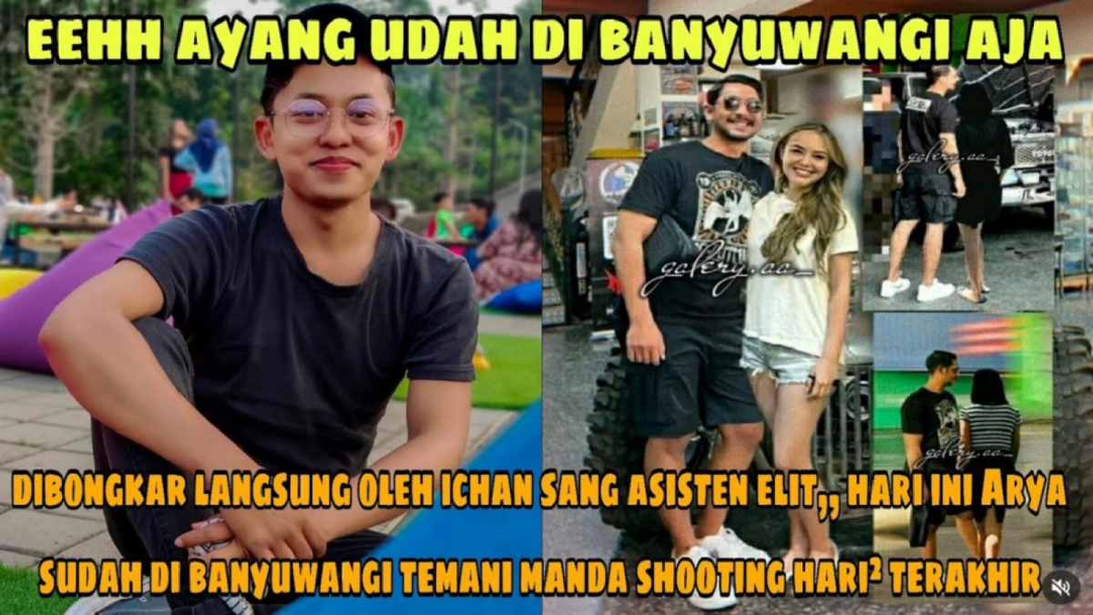Thumbnail video hoaks menarasikan seolah asisten pribadi Amanda Manopo, Ichan Virgo bongkar kedatangan Arya Saloka ke Banyuwangi. [YouTube]