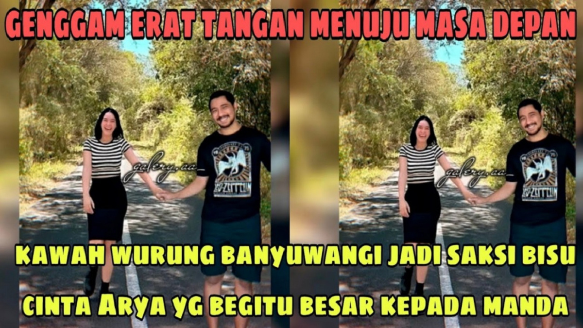 Thumbnail video menarasikan seolah Arya Saloka menggenggam erat tangan Amanda Manopo di Kawah Wurung. [YouTube]