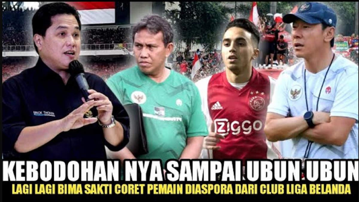 Thumbnail video menarasikan seolah Erick Thohir marah besar setelah Bima Sakti coret pemain diaspora [YouTube]