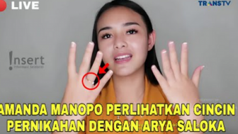 CEK FAKTA: Tak Mau Dibilang Bohong, Amanda Manopo Tunjukkan Cincin Pernikahannya dengan Arya Saloka?