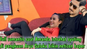 Romantis, Amanda Manopo Tidur di Pangkuan Arya Saloka Saat Istirahat Syuting, Cek Faktanya!