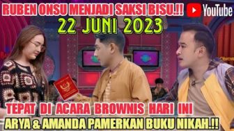 Disaksikan Langsung Ruben Onsu, Arya Saloka dan Amanda Manopo Pamerkan Buku Nikah di Acara Brownis, Cek Faktanya!