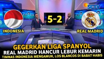 Cek Fakta: Gegerkan Liga Spanyol, Kemarin Timnas Indonesia Hancurkan Real Madrid 5-2