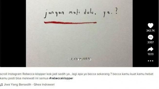 Di Tengah Beredarnya Video Syur 47 Detik, Tulisan Rebecca Klopper Di ...