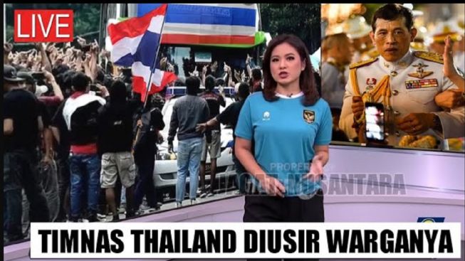 CEK FAKTA: NGERI! Tiba di Bandara, Timnas Thailand Dilempari Batu hingga Diusir Warga