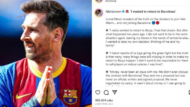 TERBONGKAR! Alasan Lionel Messi Tak Kembali ke Barcelona: Saya Lelah