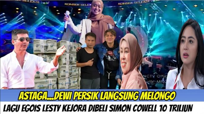 Cek Fakta: Astaga! Dewi Perssik Melongo, Lagu Egois Lesti Kejora Dibeli Simon Cowell Rp10 T