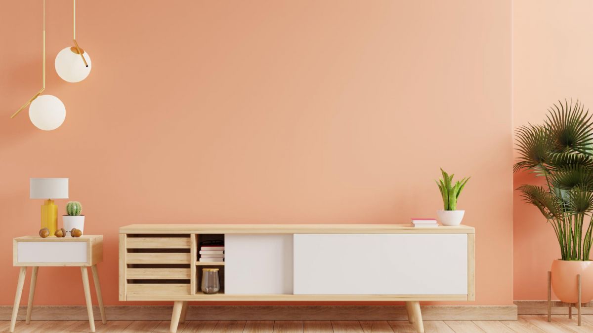 calming-coral-wall-background-modern-living-room-decor-with-tv-cabinet-3d-rendering