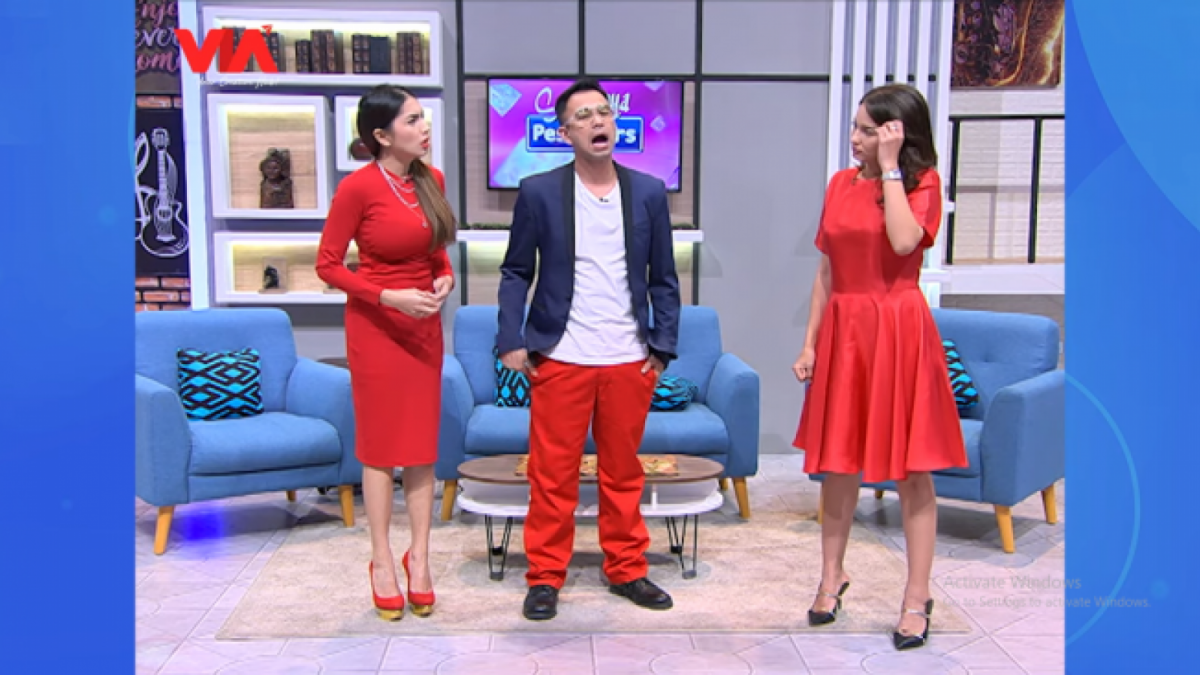 Raffi Ahmad, Enzy Storia dan Angel Karamoy dalam acara Pesbukers. [[Instagram/Lambe Turah]]
