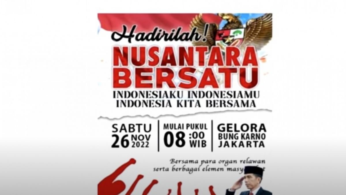 Poster Relawan Jokowi yang akan berkumpul pada 26 November 2022 di GBK [Youtube Rocky Gerung]