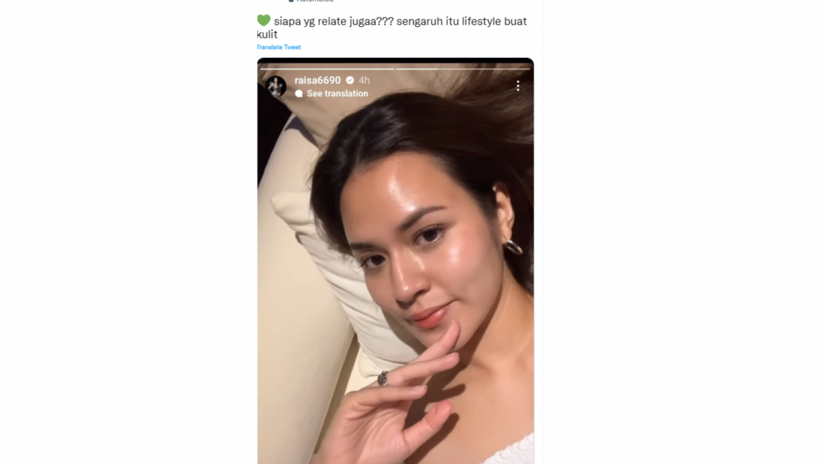 Tangkapan layar Raisa bareface [twitter/tanyarlfes]