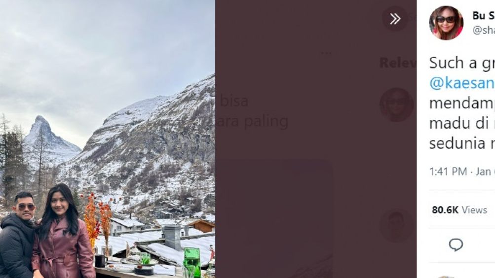 Kaesang dan Erina terlihat berada di CERVO Mountain Resort, Zermatt, Swiss [[twitter.com/shallhar]]