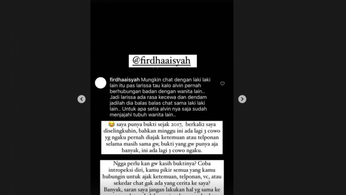 Tangkapan layar instagram story Alvin Faiz [instagram/alvin_411]