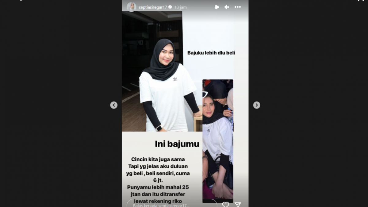 Tangkapan layar Instagram Septia Siregar [instagram/septiasiregar17]