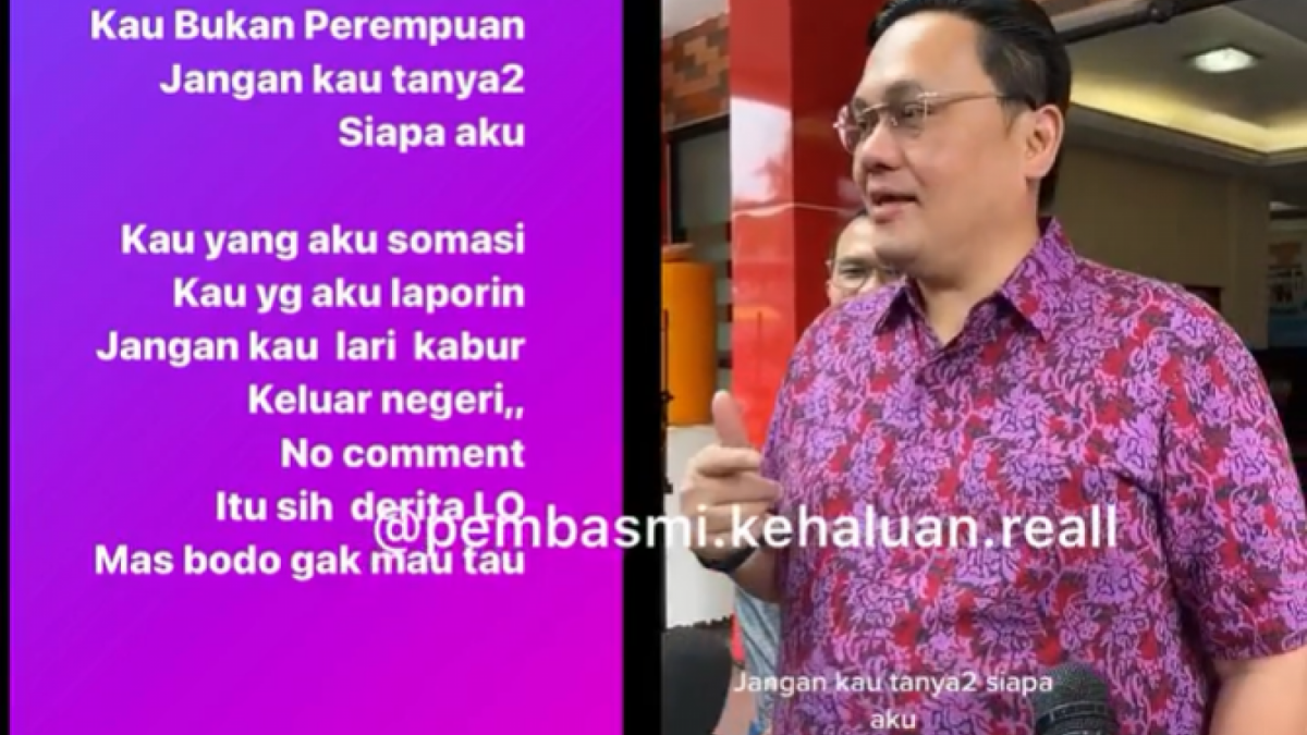 Tangkapan layar Farhat Abbas ganti lirik lagu No Comment [instagram/pembasmi.kehaluan.reall]
