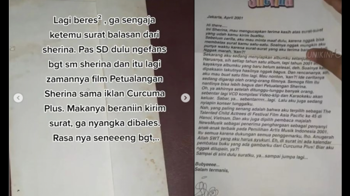 surat sherina [instagram/unikinfo_id]