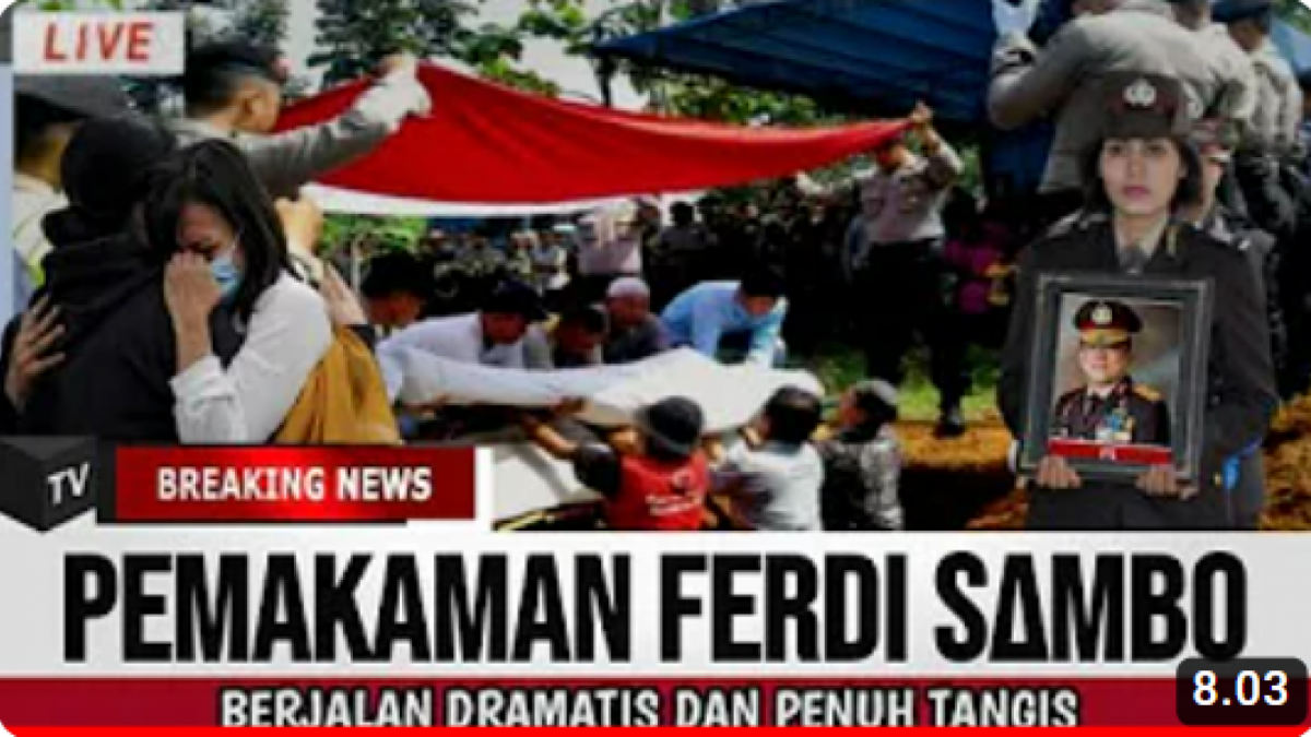 Proses Pemakaman Ferdy Sambo Berjalan Dramatis dan Penuh Tangis, Benarkah? (thumbnail youtube)