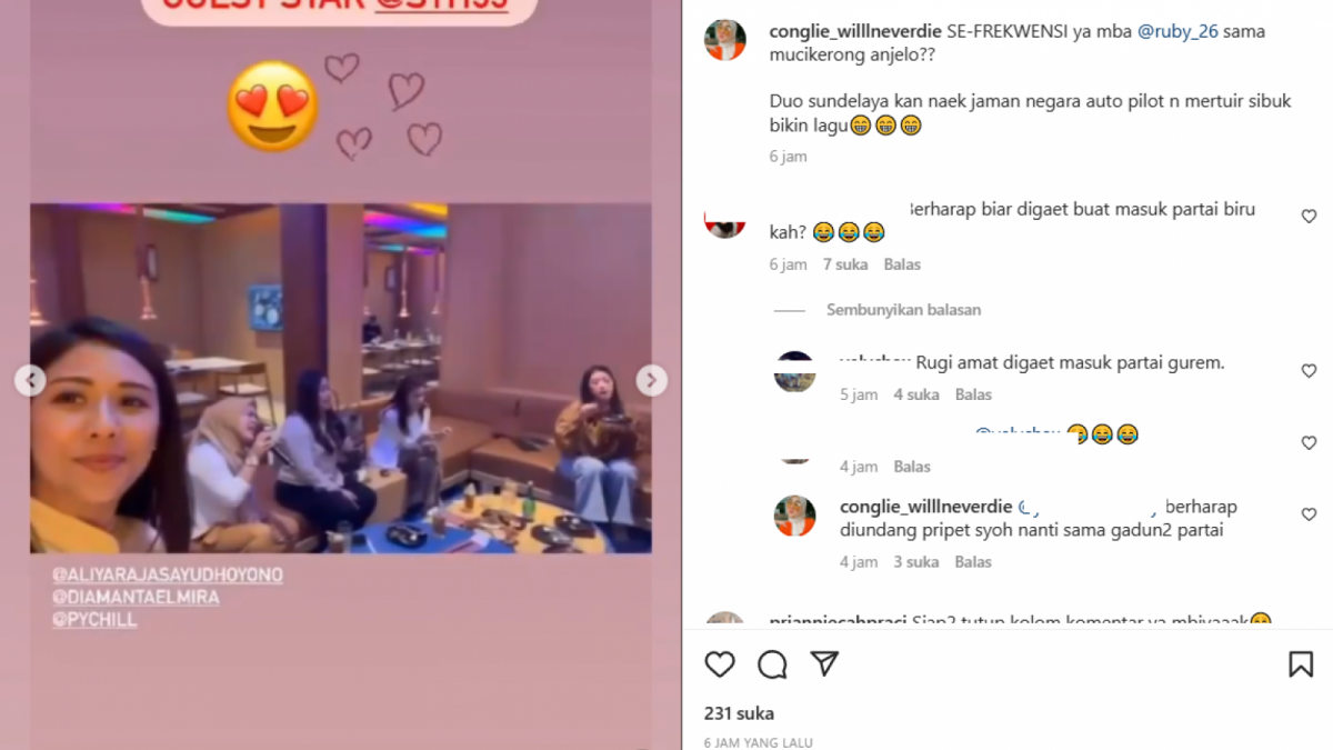 Aliya Rajasa dan Aisyahrani [instagram/conglie_willneverdie]