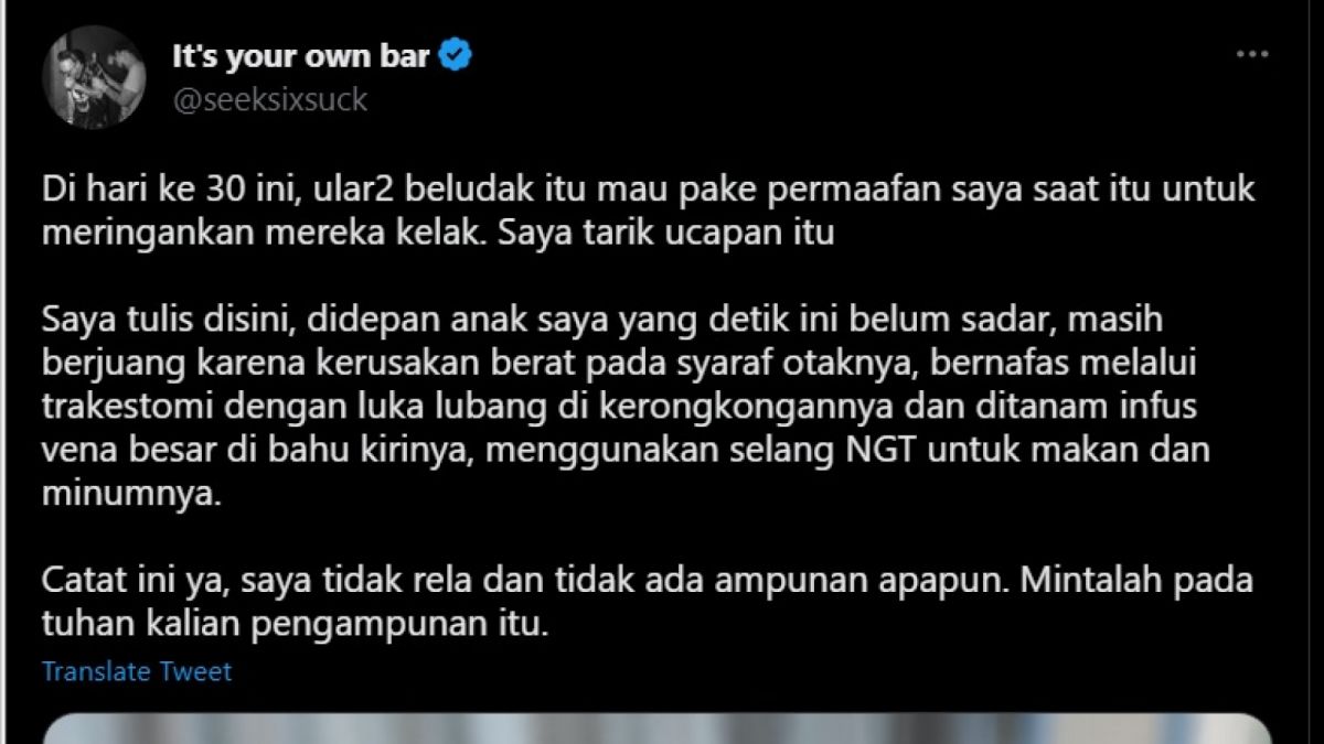 Cuitan ayah David, Jonathan Latumahina [Twitter]