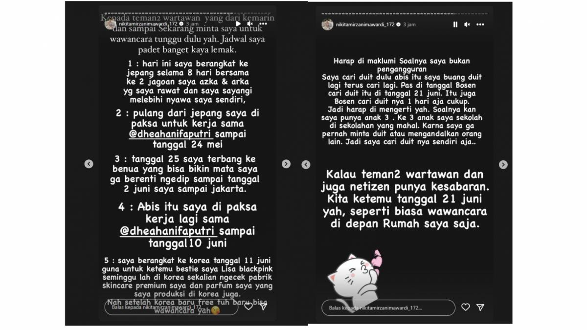 Unggahan Nikita Mirzani [Instagram/NikitaMirzaniMawardi172]