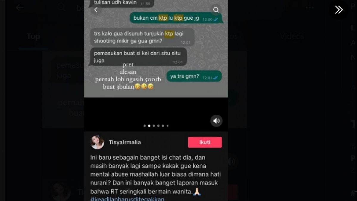 Unggahan soal Renaga Tahier [Twitter]