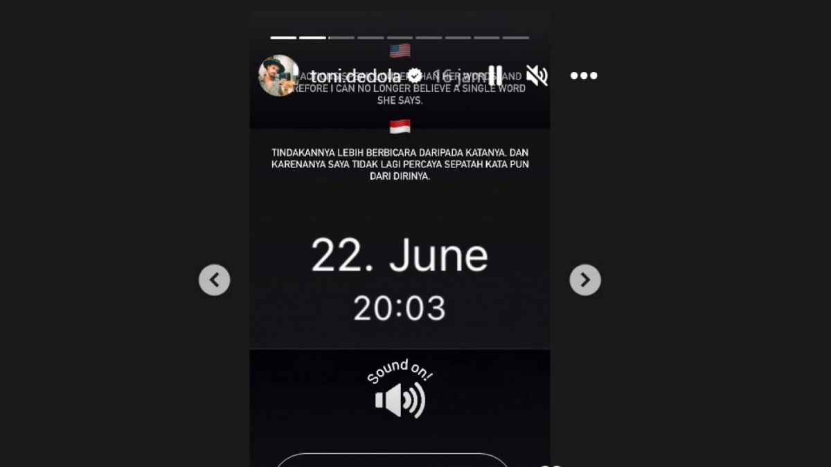 Unggahan Strories Antonio Dedola