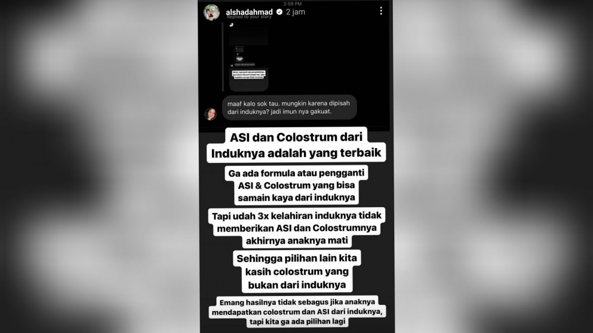 Unggahan Instagram Stories Alshad Ahmad