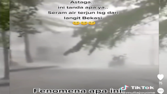 Air Terjun Turun dari Langit Gegerkan Warga Bekasi, Cek Faktanya di Sini