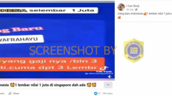 CEK FAKTA: Beredar di Indonesia Uang Baru Nominal Rp 1 Juta, Benarkah?