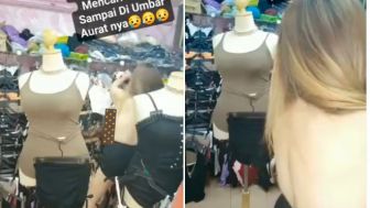 Tak Pakai Baju Dalam, Publik Geger Lihat Aksi  Cewek Jualan Tanktop Nekat Buka Pakaian Pas Live