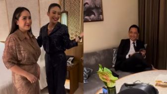 Regi Datau Cengar-cengir di Pojokan Lihat Ayu Dewi Joget Bareng Nagita Slavina, Netizen Salfok